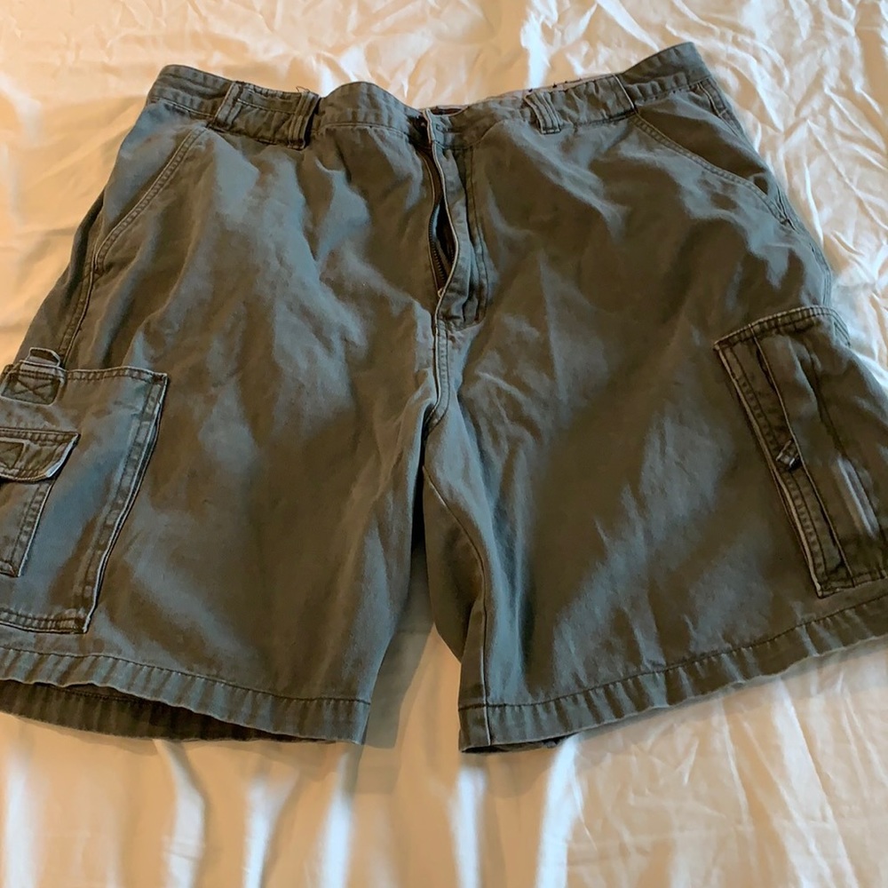 Olive green cargo shorts